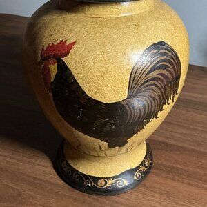 Apothecary Vintage Rooster print Jar/ Vase/ Canister